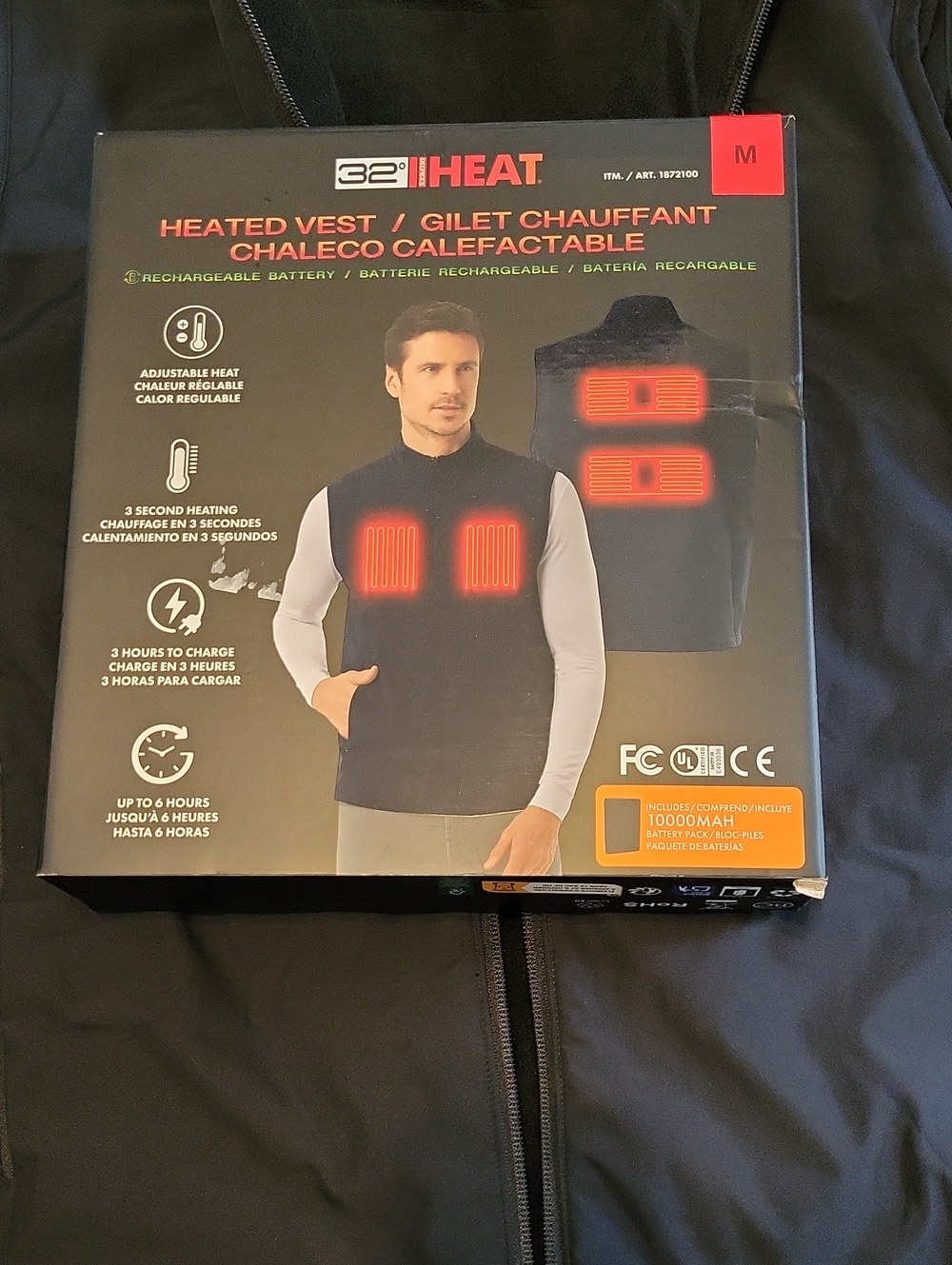 Heated Vest - Black - Rechargeable Wearable Heating (Battery Pack NOT INCLUDED)